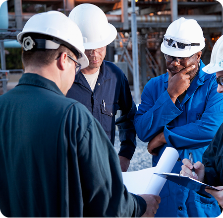 Team ensuring compliance standards on-site